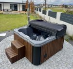 Hot tub - externem Ofen (mit Liegefläche)