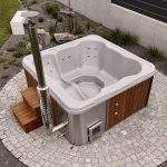 Hot tub - integriertem Ofen (mit Liegefläche)